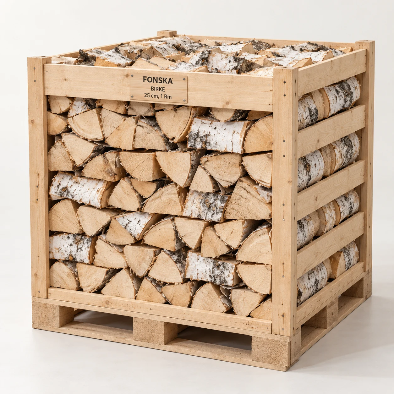 FONSKA Kaminholz Birke · 25 cm · 1 Rm — Produktabbildung einer Verkaufseinheit