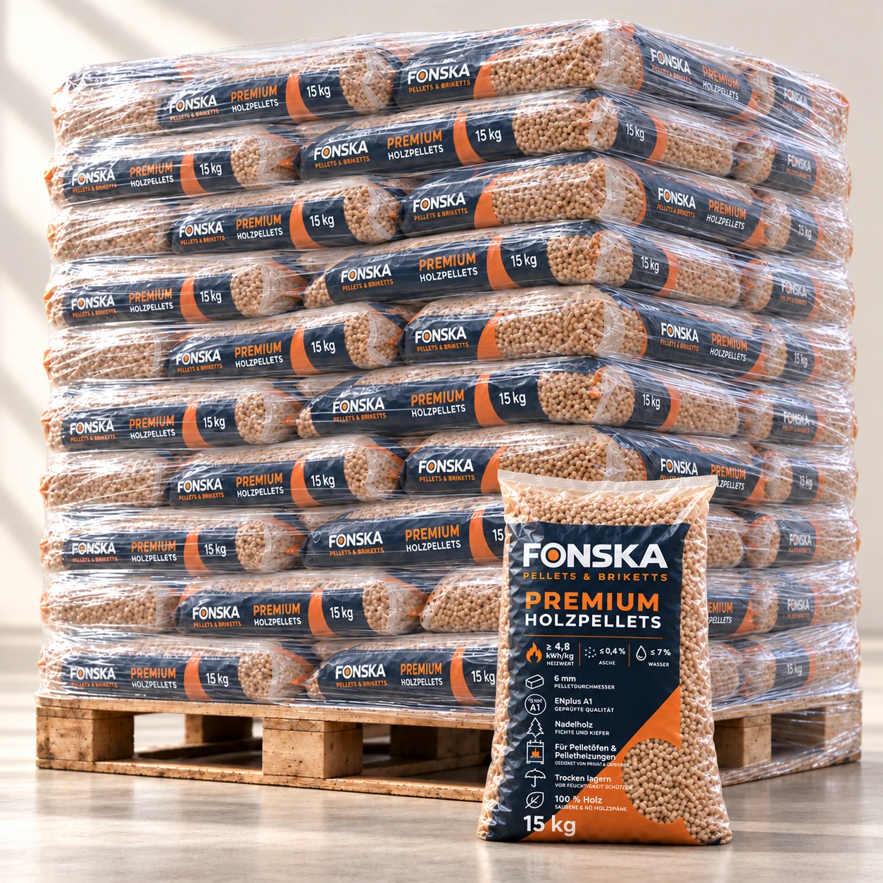 FONSKA Premium ENplus® A1 · 66 × 15 kg