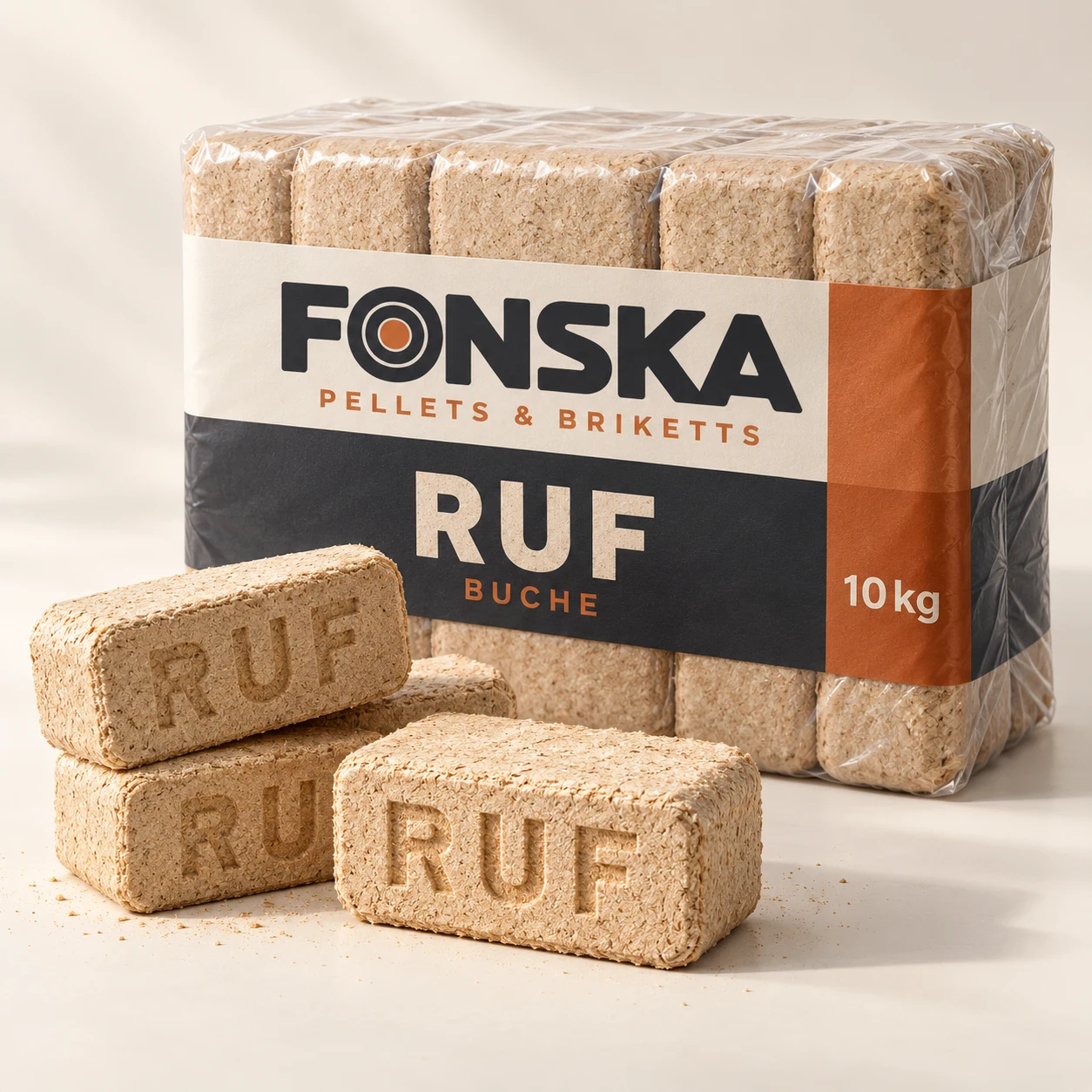 FONSKA RUF Holzbriketts · 1.000 kg – Produktvisualisierung